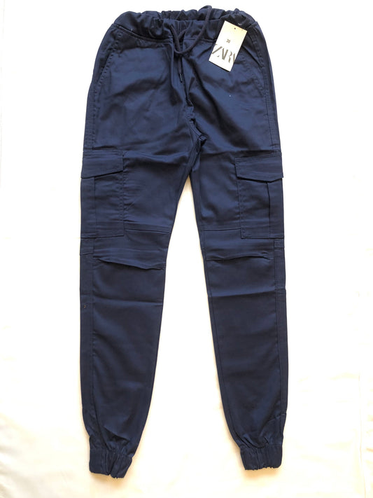 Relaxed Fit Cargo Pants in Attractive Blue Color